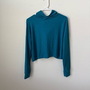 Beyond Yoga Featherweight Don’t Look Back Cropped Hoodie Blue Size Medium